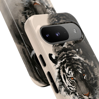 Ink Wash Tiger · Tough Phone Case for Pixel ·  Beige
