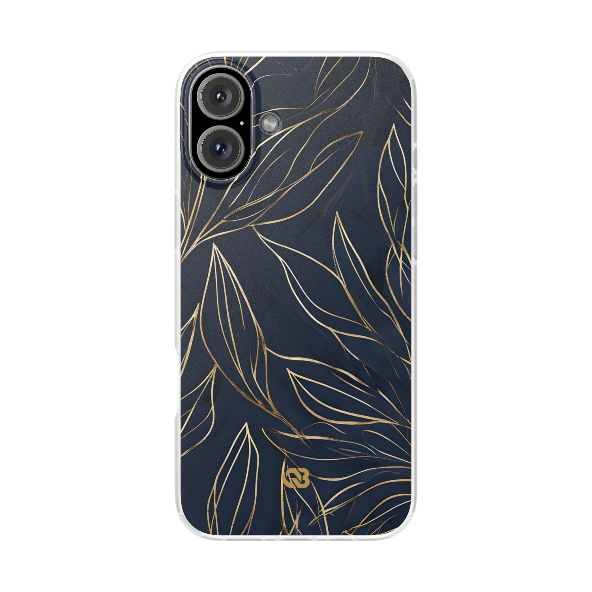 Gilded Navy Foliage · Soft Phone Case for iPhone