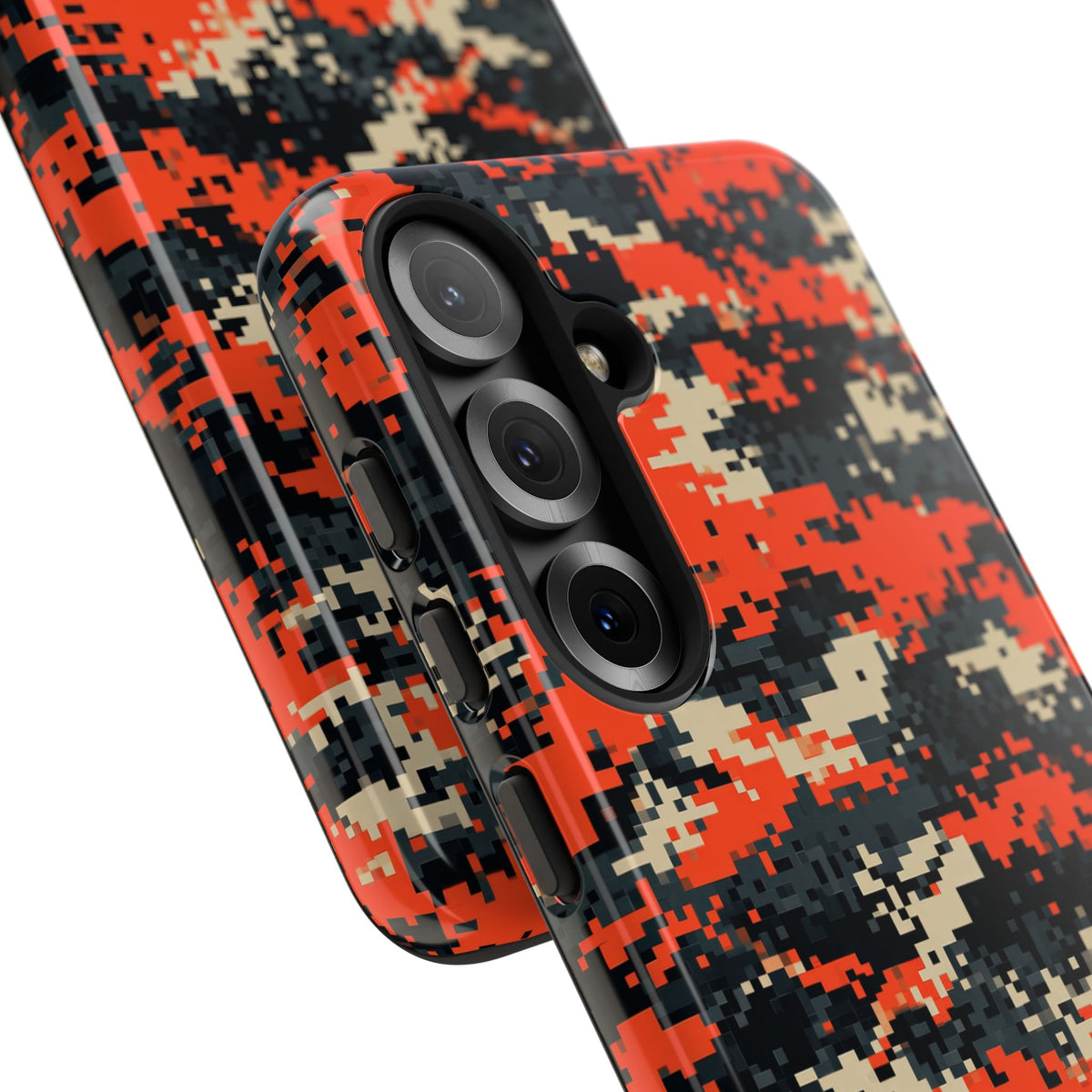 Signal Pixel Camo · Tough Phone Case for Samsung · Orange