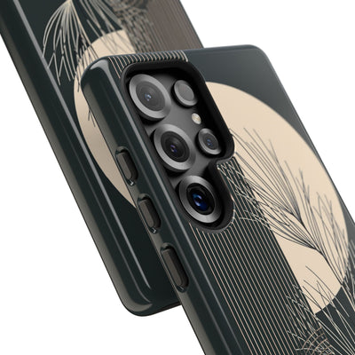 Black Tough Phone Case for Samsung - Obsidian Sand Willow