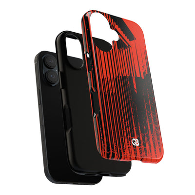 Red Tough Phone Case for iPhone - Crimson Brutalist Distortion