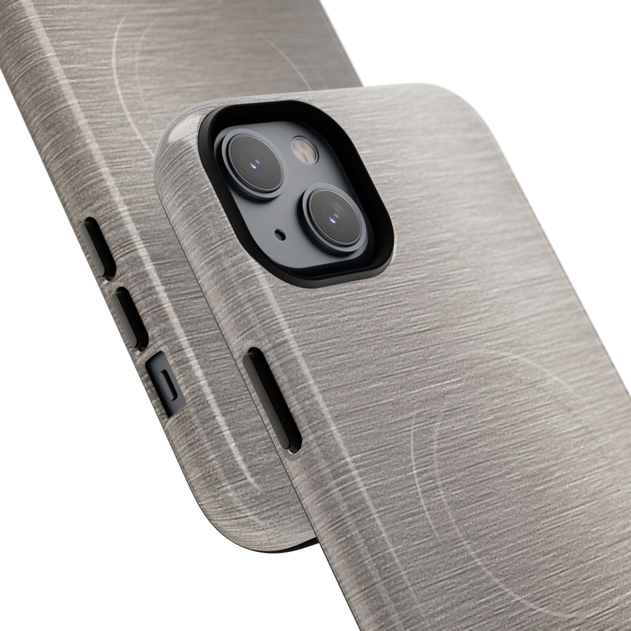 Grey Tough 2.0 Magsafe Phone Case for iPhone - Brushed Nickel Linen