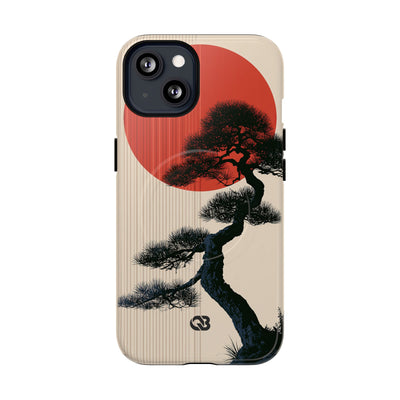 Crimson Sun Bonsai · Tough 2.0 Magnetic Phone Case for iPhone · Beige