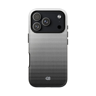 Black Tough Phone Case for iPhone - Obsidian Halftone Flux