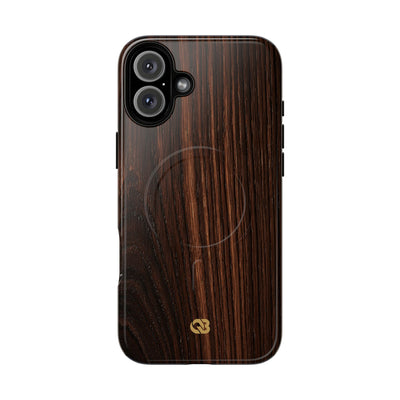 Brown Tough 2.0 Magsafe Phone Case for iPhone - Burnished Mahogany Grain