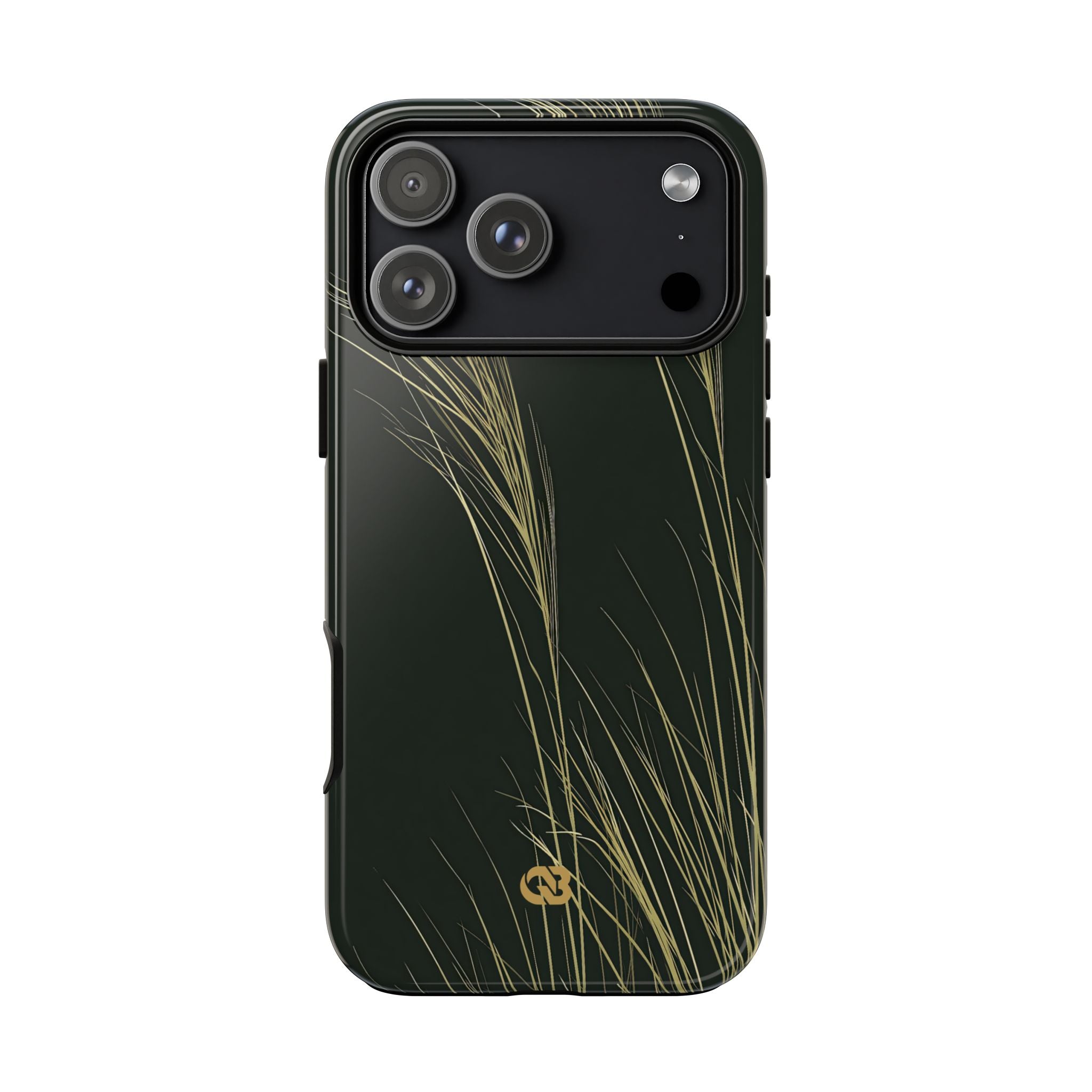 Green Tough Phone Case for iPhone - Midnight Gilded Grass