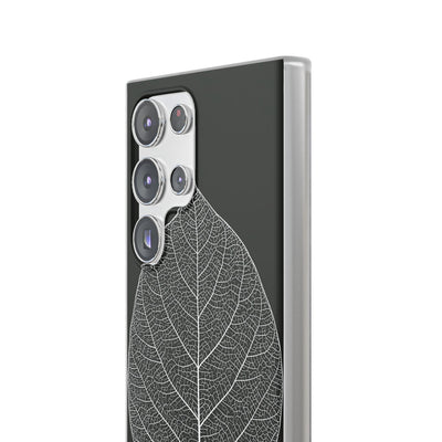 Black Lite Phone Case for Samsung - Bleached Leaf Lattice