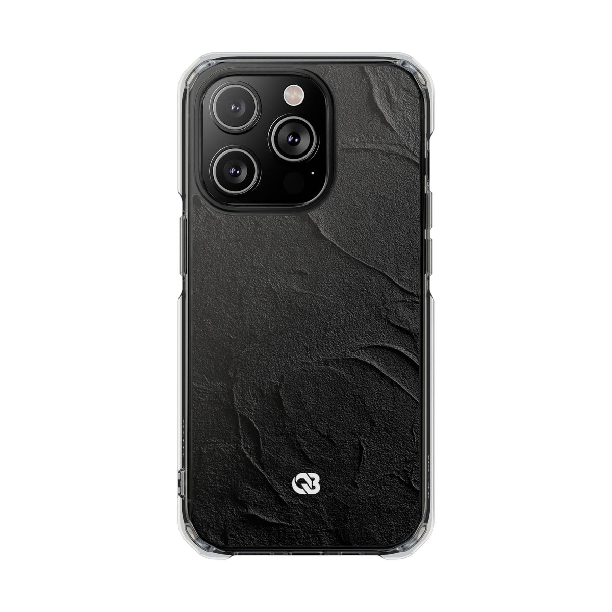 Obsidian Stucco Relief · Clear Impact Magnetic Phone Case for iPhone ·  Black