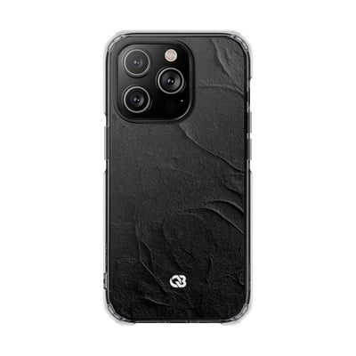 Obsidian Stucco Relief · Clear Impact Magnetic Phone Case for iPhone ·  Black
