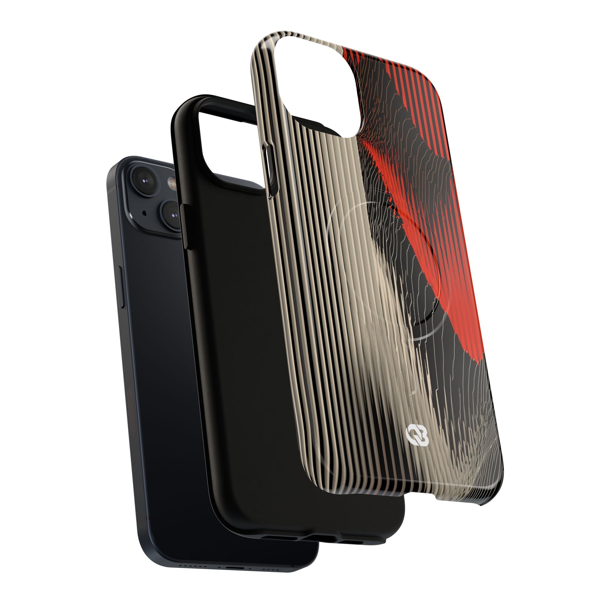 Red Tough 2.0 Magsafe Phone Case for iPhone - Crimson Pulse Topo