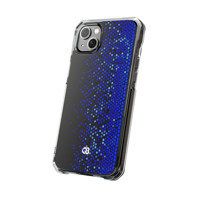 Cobalt Hex Dispersion · Clear Impact Magnetic Phone Case for iPhone · Blue
