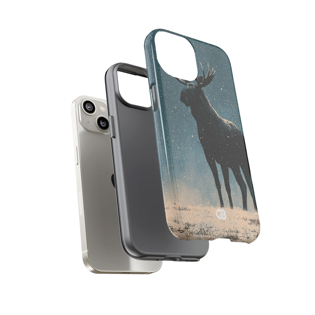 Nordic Boreal Moose · Tough Phone Case for iPhone · Blue
