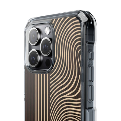 Timber Ring Contour · Clear Impact Magnetic Phone Case for iPhone · Brown