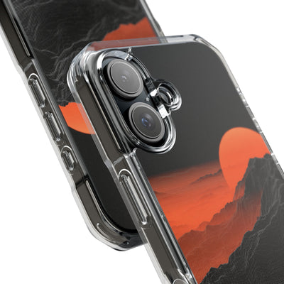 Solar Ridge Mesh · Clear Impact Magnetic Phone Case for iPhone · Black