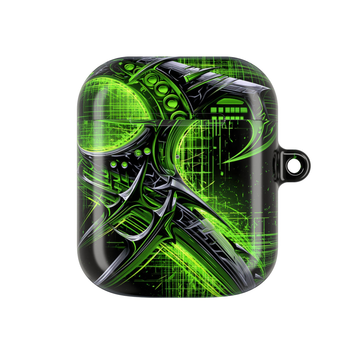 Cyber Sigil Grid · Hard Case for AirPods & AirPods Pro · Green