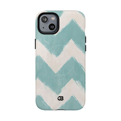 Teal Painted Chevron · Tough+ Phone Case for iPhone · Magsafe