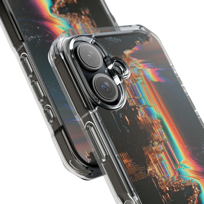 Prismatic Circuit · Clear Impact Magnetic Phone Case for iPhone · Black