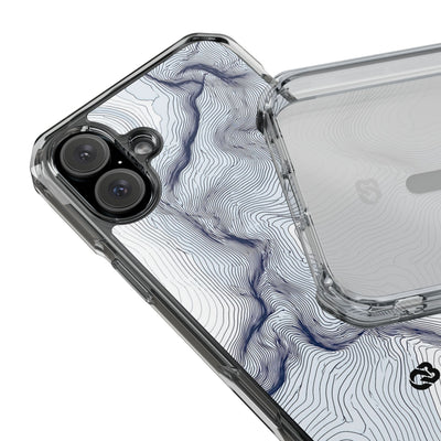 White Impact MagSafe Phone Case for iPhone - Nordic Ridge Topo