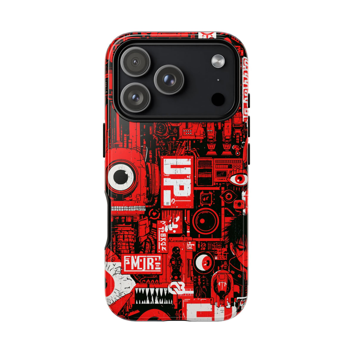 Neo Mecha Collage · Tough Phone Case for iPhone · Red