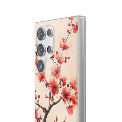Crimson Silk Flora · Soft Phone Case for Samsung