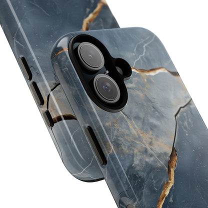 Jagged Vein Navy iPhone 16 Case - Tough