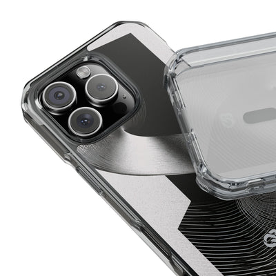 Grey Impact MagSafe Phone Case for iPhone - Obsidian Moiré Wave
