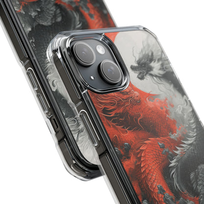 Twin Dragons Crimson iPhone 15 Plus Case - Impact