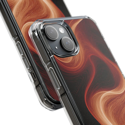 Solar Ember Flow · Clear Impact Magnetic Phone Case for iPhone · Orange