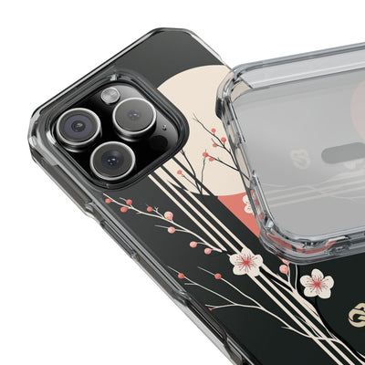 Black Impact MagSafe Phone Case for iPhone - Kyoto Midnight Blossom
