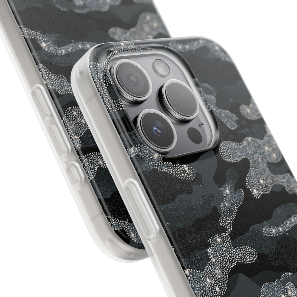 Glitter Shadow Camo · Lite Phone Case for iPhone ·  Black