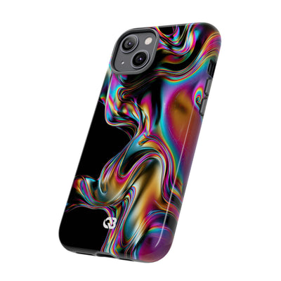 Purple Tough Phone Case for iPhone - Liquid Neon Chrome