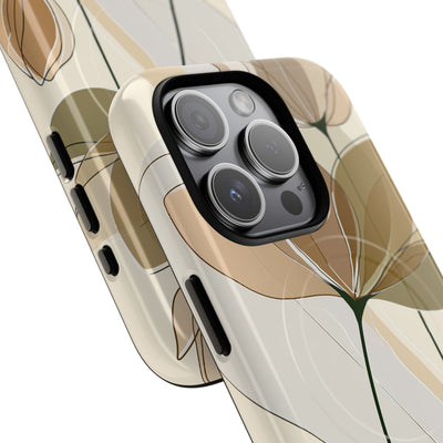 Beige Tough 2.0 Magsafe Phone Case for iPhone - Muted Ochre Petals