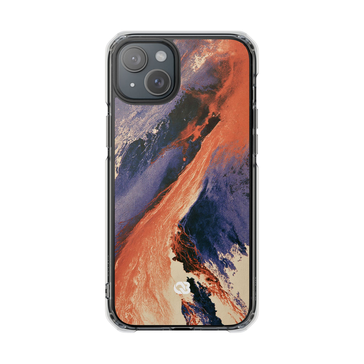 Solar Aura Drift · Clear Impact Magnetic Phone Case for iPhone · Orange