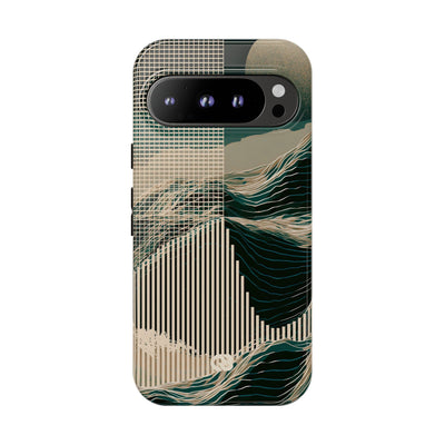 Green Tough Phone Case for Google Pixel - Lunar Moss Topography