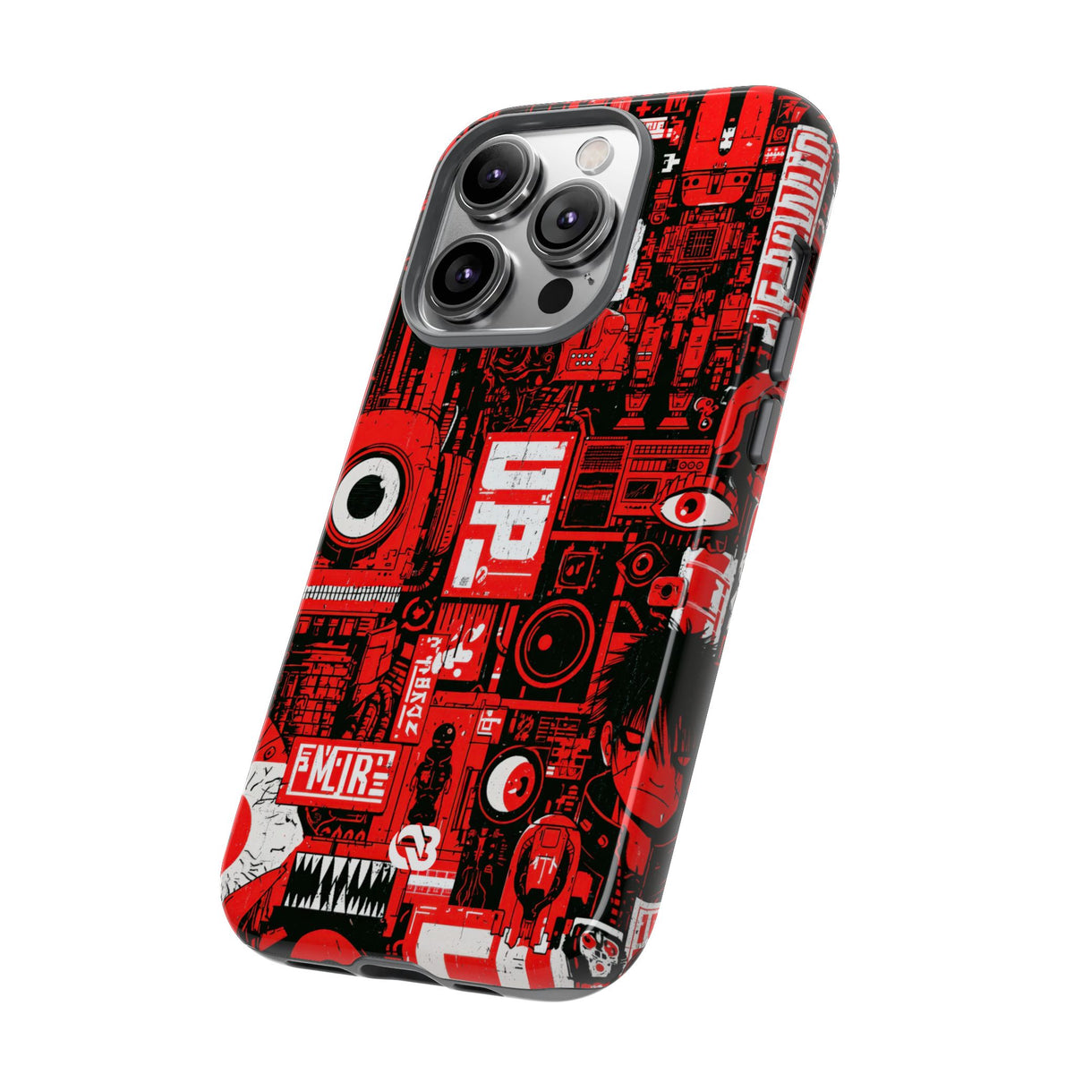 Neo Mecha Collage · Tough Phone Case for iPhone · Red