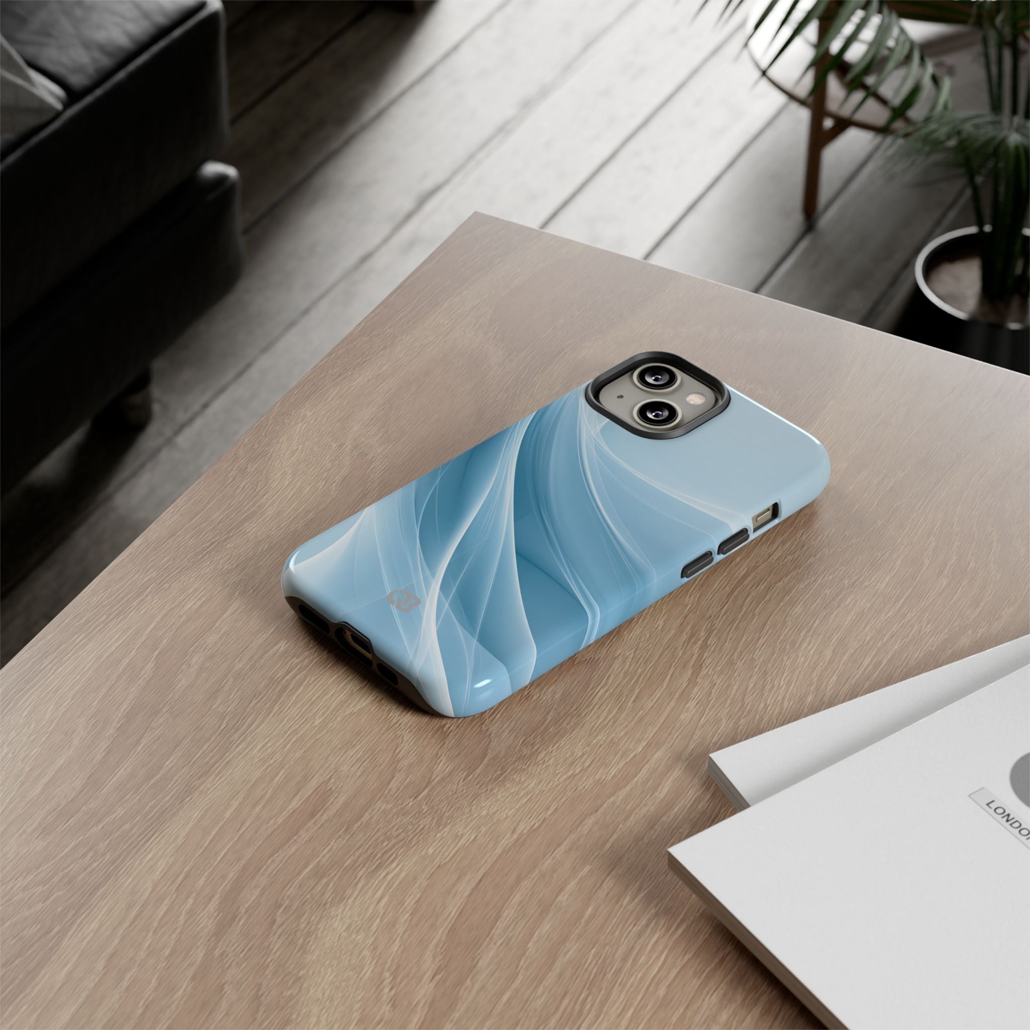 Blue Tough Phone Case for iPhone - Arctic Silk Drift