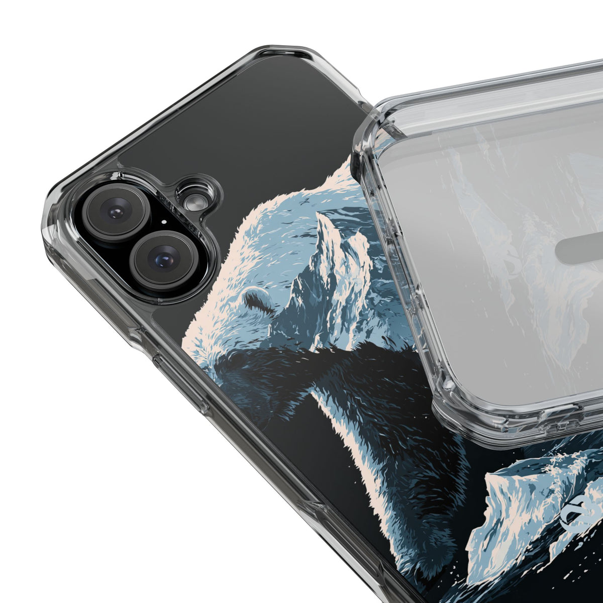 Nordic Arctic Bear · Clear Impact Magnetic Phone Case for iPhone · Black