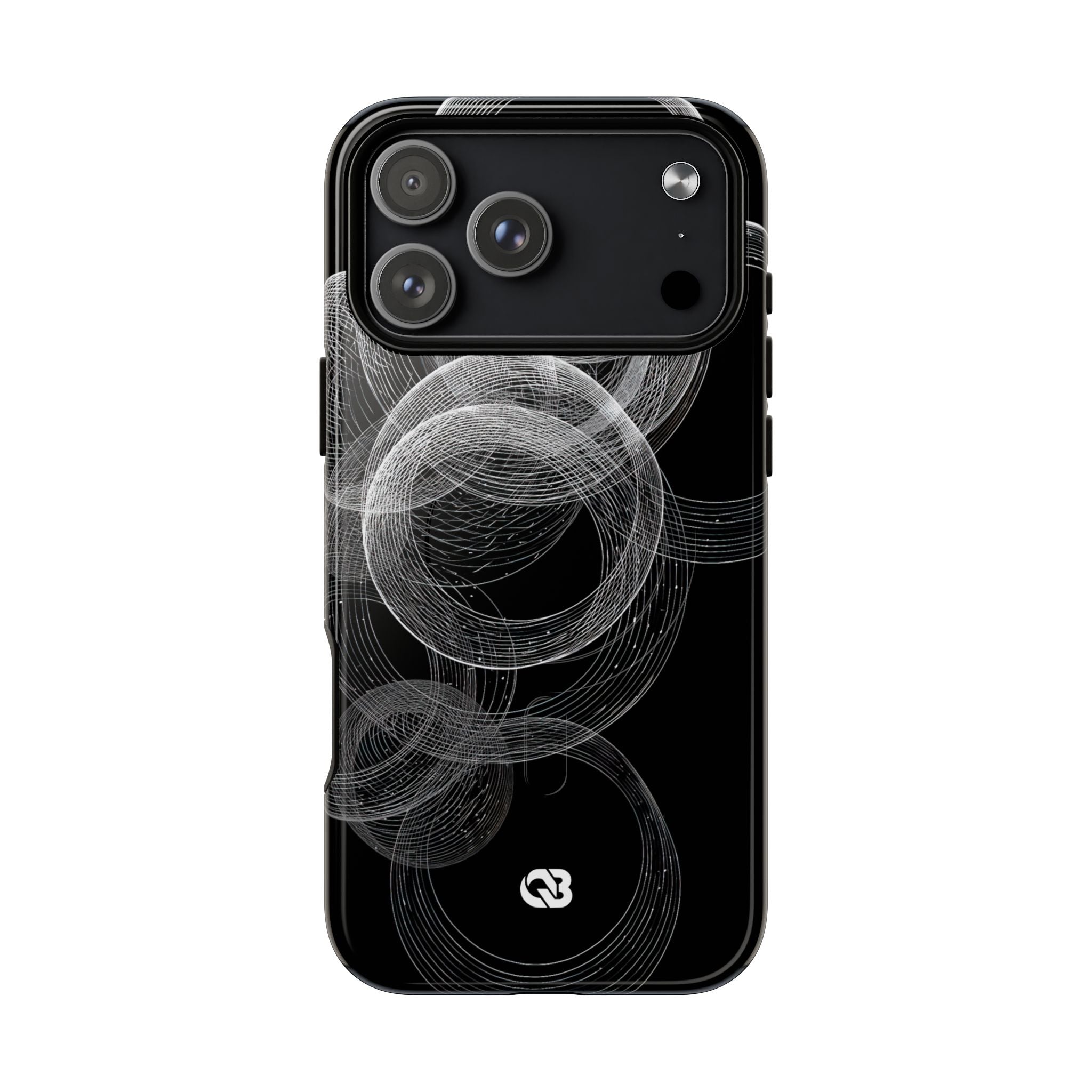 Black Tough 2.0 Magsafe Phone Case for iPhone - Kinetic Wireframe Orbit