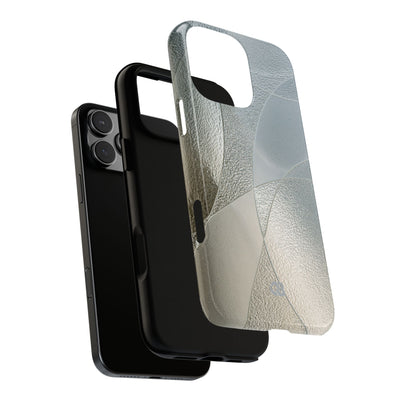Silver Tough Phone Case for iPhone - Frosted Silver Mosaic