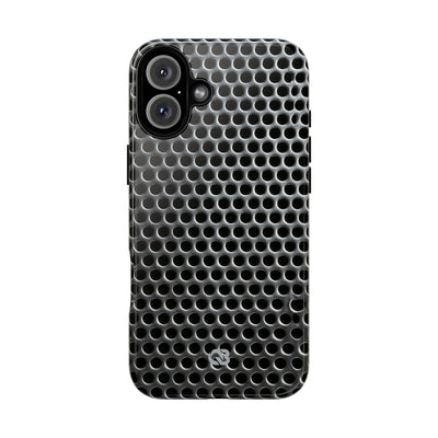 Silver Tough Phone Case for iPhone - Brutalist Steel Mesh