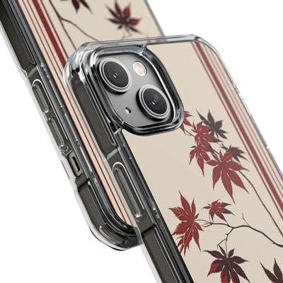Red Impact MagSafe Phone Case for iPhone - Crimson Momiji Stripe