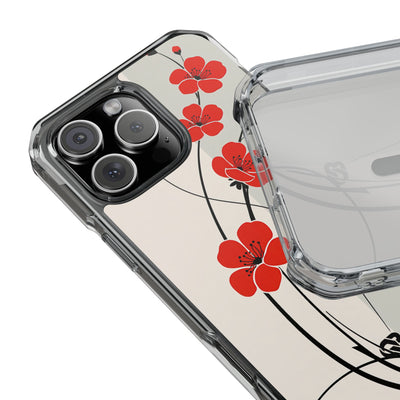 Red Impact MagSafe Phone Case for iPhone - Crimson Plum Ink