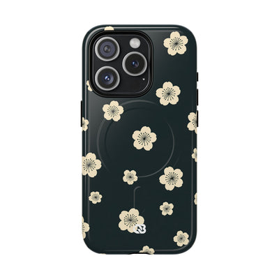 Teal Tough 2.0 Magsafe Phone Case for iPhone - Obsidian Cream Petals