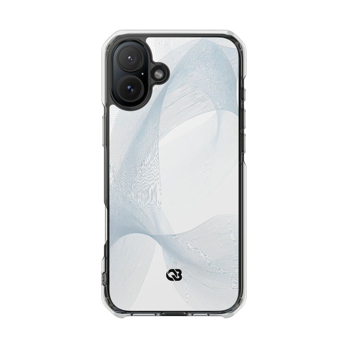 Glacial Contour Waves · Clear Impact Magnetic Phone Case for iPhone · White