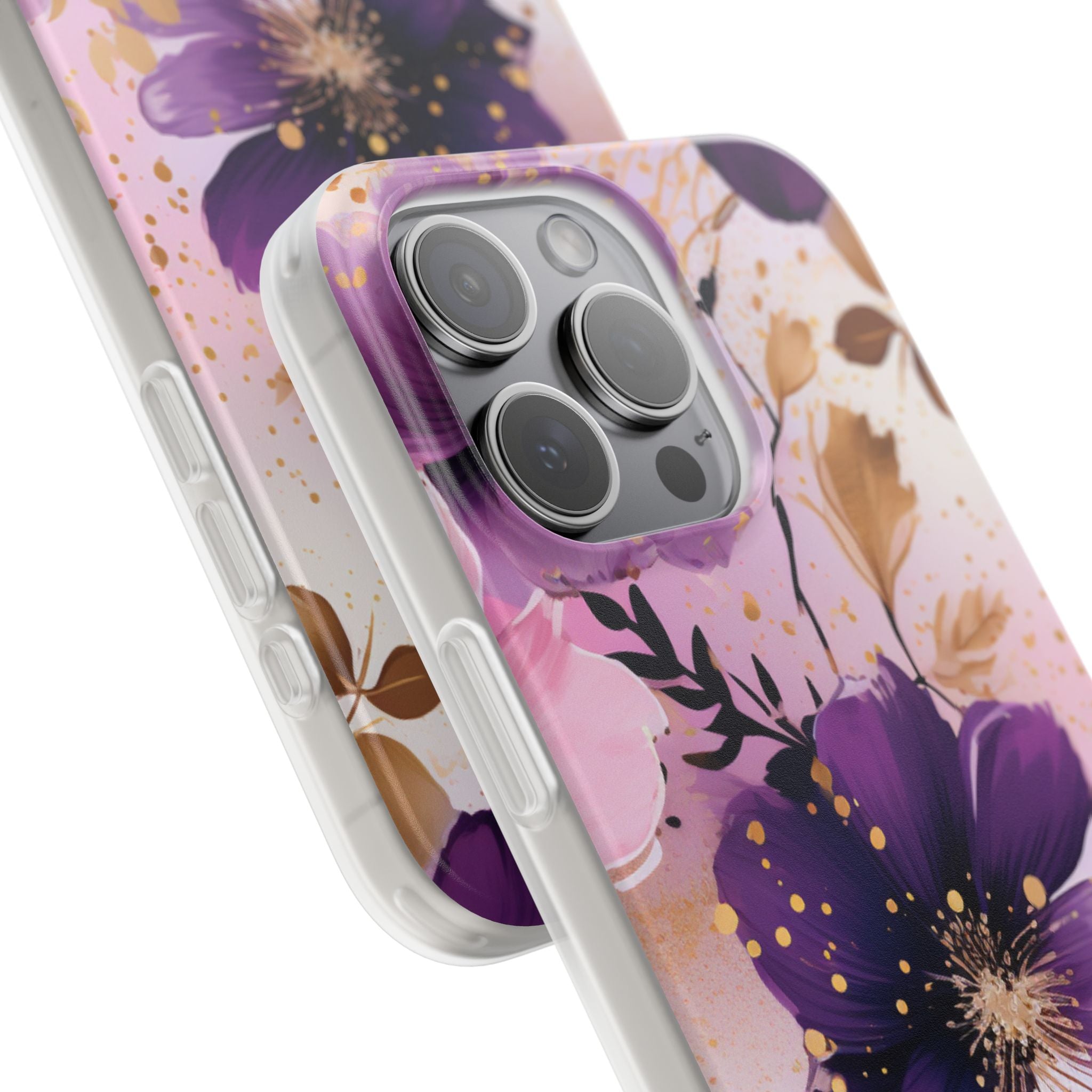 Gilded Violet Bloom · Soft Phone Case for iPhone