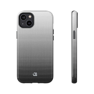 Black Tough Phone Case for iPhone - Obsidian Halftone Flux
