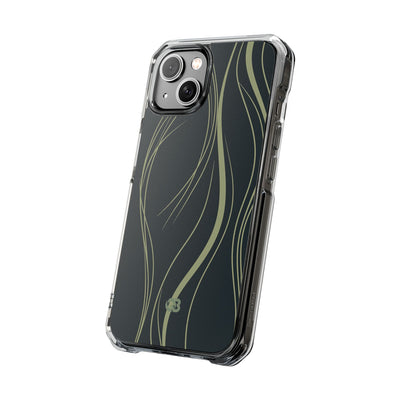 Green Impact MagSafe Phone Case for iPhone - Obsidian Sage Flow