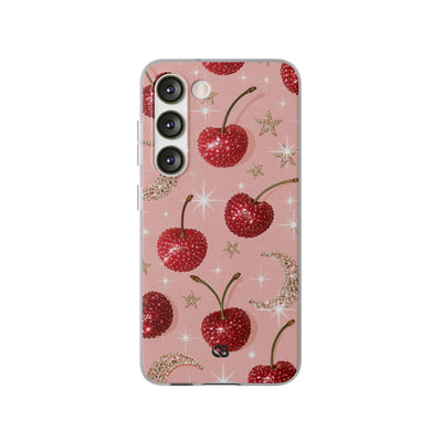 Bedazzled Ruby Cherries · Lite Phone Case for Samsung · Pink