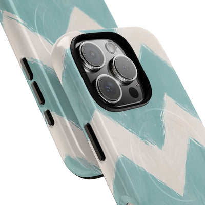 Teal Painted Chevron · Tough+ Phone Case for iPhone · Magsafe