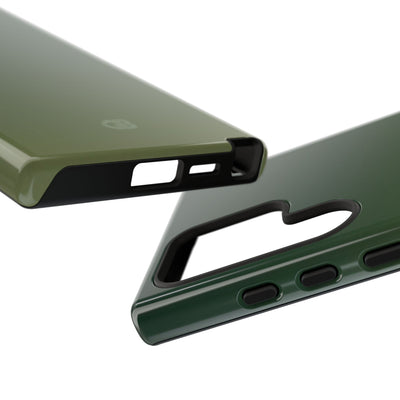 Green Tough Phone Case for Samsung - Shadow Moss Grain